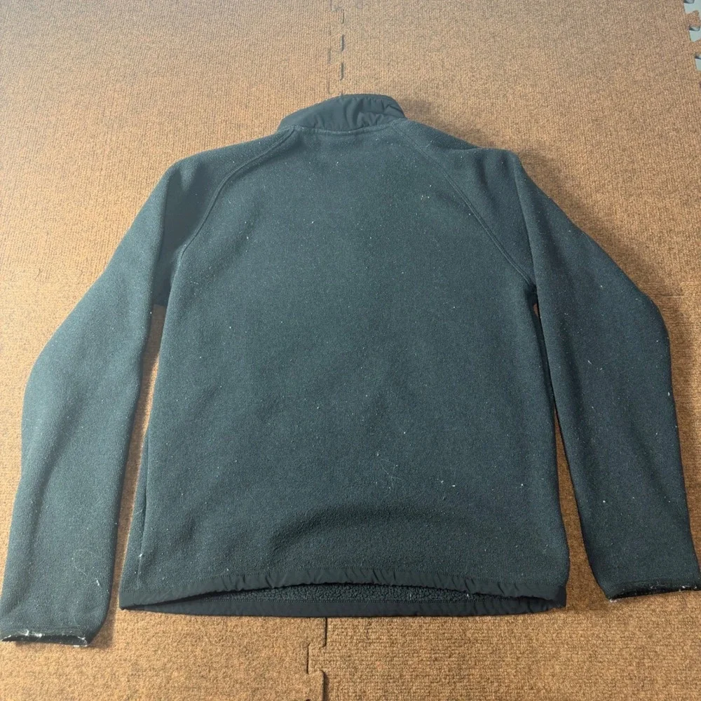 B- The North Face Mens Black Quarter Zip Fleece Pullover Jacket Size Medium
